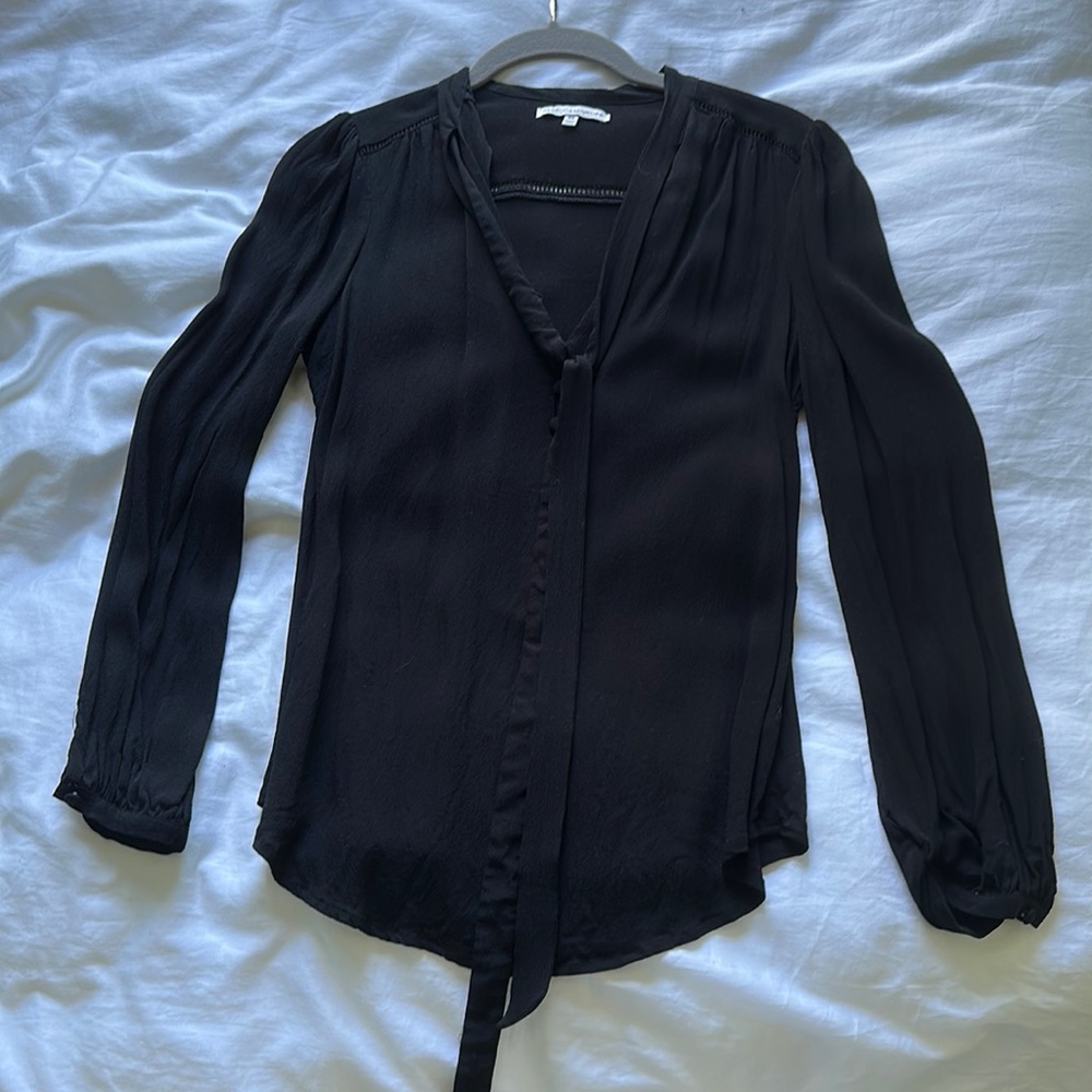 Black Rebecca Minkoff tie blouse